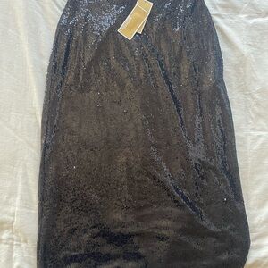 Elegant Black Sequin Skirt